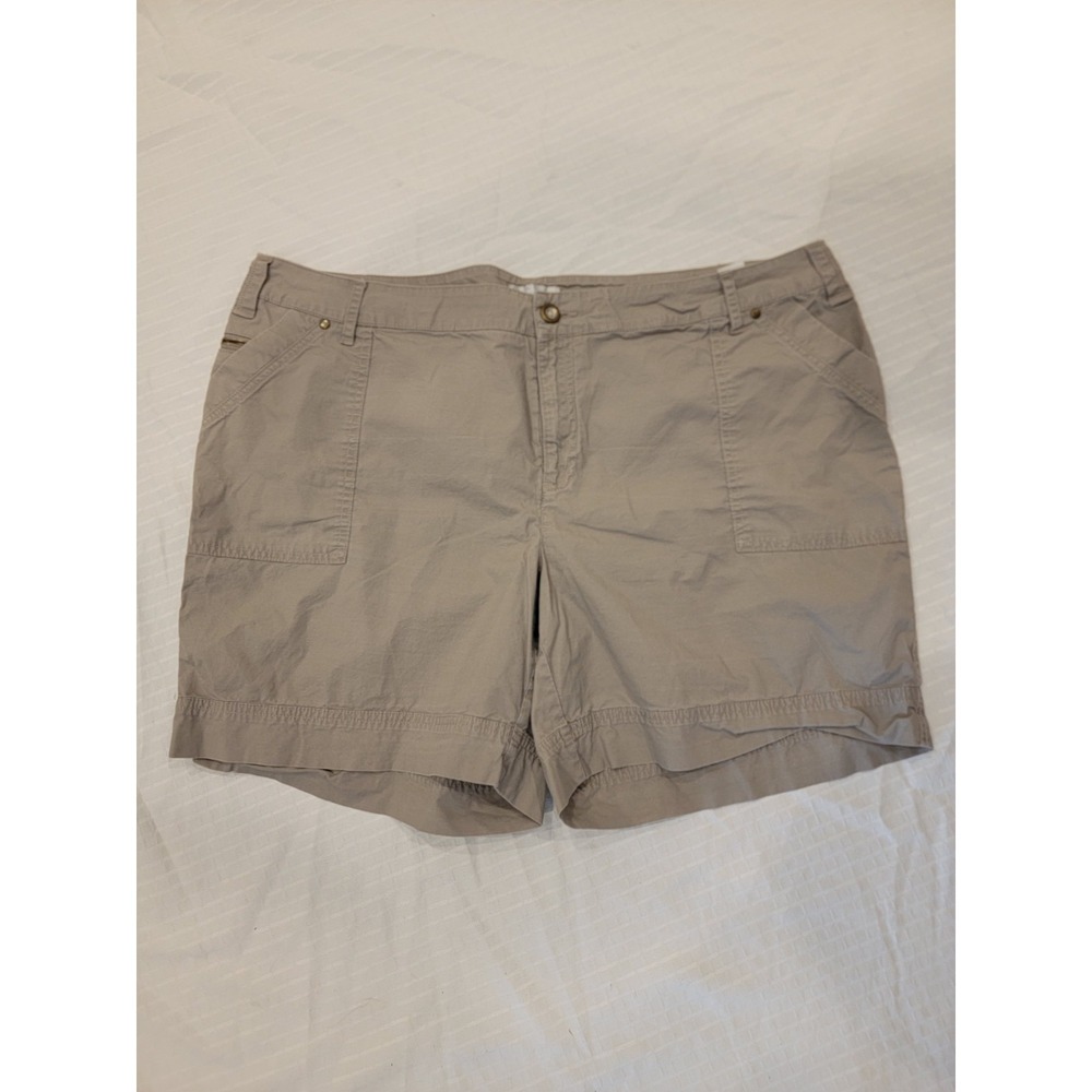 Avenue Women's Plus 18 Gray‎ Utility Shorts Cargo Pockets Casual Slate Stone EUC